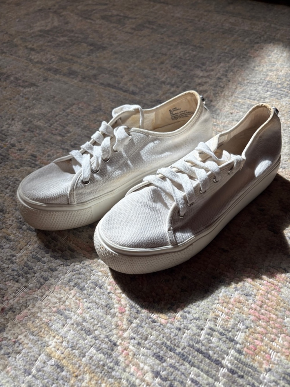 Women’s Platform Canvas Sneakers in White